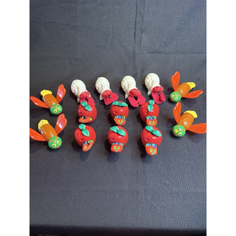 Eric Carle Very Hungry Caterpillar Finger Puppet Apple Worm, Dragonfly, Snail